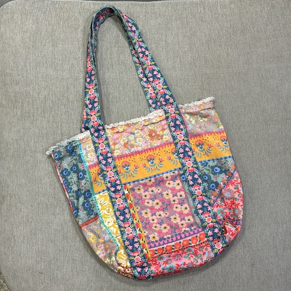 Tote Bag Colorful Patchwork Pattern hand Bag beach bag - Picture 4 of 13